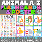 A-Z Alphabet Animal Flashcards & Poster | Cute & Colorful 