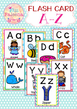 a z alphabet flash cards by miss faleena teachers pay teachers