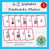 A-Z Alphabet Flashcards for Kids | 2-Sided Phonics and Voc