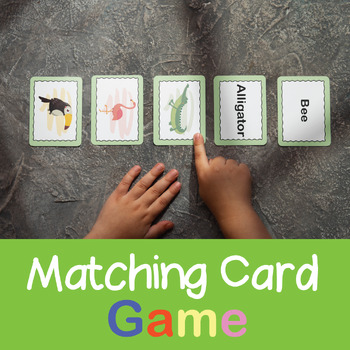 Preview of Matching Card Game - Animals - First Day of School Activities