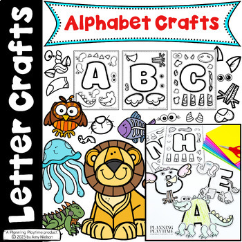 A - Z Alphabet Letter Crafts - Animals by Planning Playtime | TPT