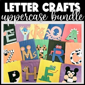 Preview of A-Z Alphabet Letter Crafts | Printable Beginning Sound Letter Craft Templates