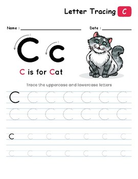 A-Z Alphabet Letter Tracing Worksheets by PIPO Teacher | TPT