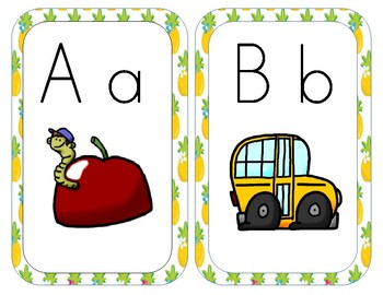 A-Z Alphabet Line Posters 5x7 Block Letter Cute Pineapple Theme | TPT