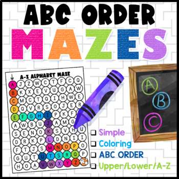 Preview of A-Z Alphabet Order Mazes
