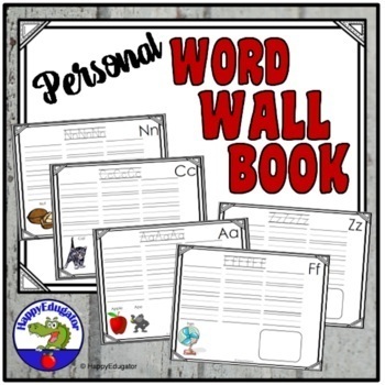 Preview of A - Z Alphabet Personal Word Wall Book