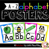A-Z Alphabet Posters- Brights Colors and Black & White