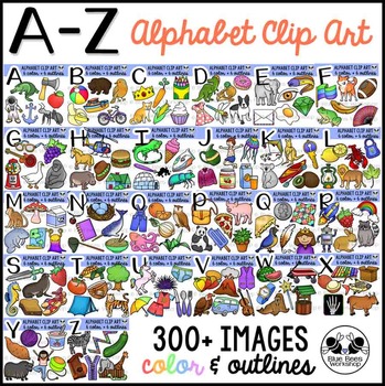 Preview of Alphabet Clip Art and Beginning Sounds A-Z Clipart Bundle