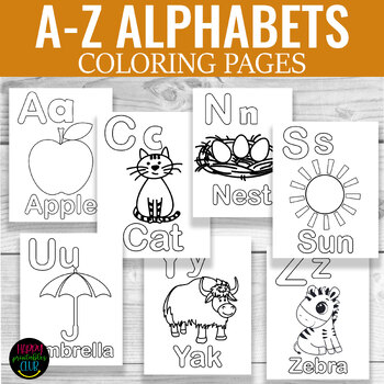 Preview of A-Z Alphabets Coloring Pages I Kindergarten Alphabets Coloring Sheets
