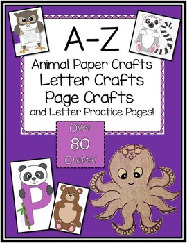 Preview of A-Z Animal and Alphabet Letter Crafts BIG Bundle