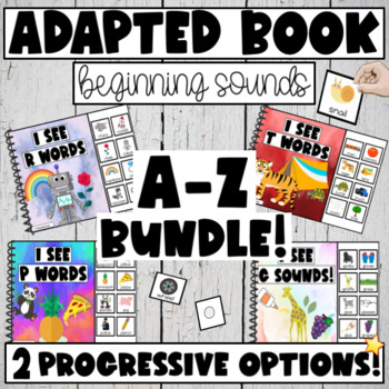 Preview of A-Z Beginning Sounds Adapted Book BUNDLE - 26 BOOKS! - SAVE $15!