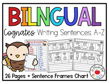 Preview of A-Z Bilingual Cognate Writing Journal for Translanguaging