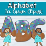 Alphabet Ice Cream Clipart (Blue Version) - Personal Use