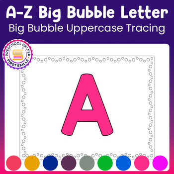 Preview of A-Z Bubble Alphabet Letter - Big Bubble Uppercase Letters - Printables for Kids