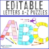 EDITABLE A-Z Puzzles | Great for Back to School Large Bull