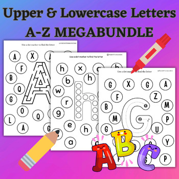 Preview of A-Z Capital and Lowercase Letters MEGABUNDLE Including Mazes, Dot, & Tracing