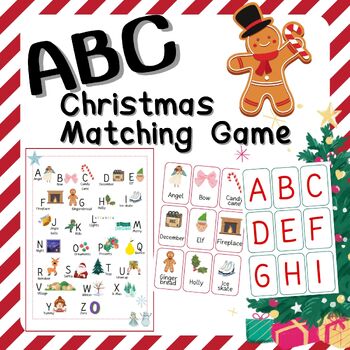 Preview of A-Z Christmas Vocabulary, Matching game