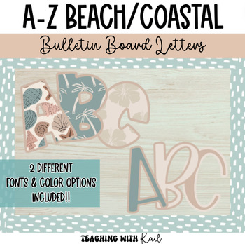 Preview of Coastal Class Decor | A-Z Bulletin Board Letters, A-Z Summer Bulletin Letters