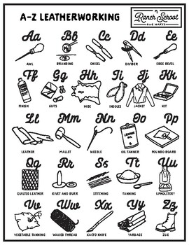 Preview of A-Z Coloring Sheet Bundle: Leather Working