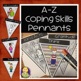 A-Z  Coping Skills Stress Reduction Classroom Pennants