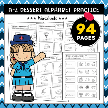 Preview of A-Z Skill Practice English, Tracing Alphabet Letters, Matching and Coloring