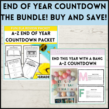 Preview of A-Z End of Year Countdown Display and Bell Work Bundle