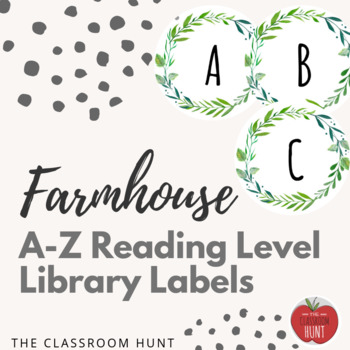 Preview of A-Z Farmhouse Library Shelf Labels or Word Wall Headers