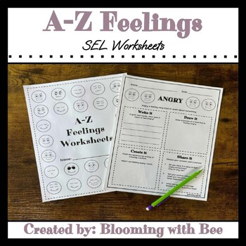 Preview of A-Z Feelings Worksheets - SEL