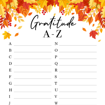 Preview of A-Z Gratitude Alphabet Game