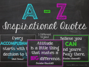 A-Z Inspirational Quote Posters By Brooke Creaser | Tpt