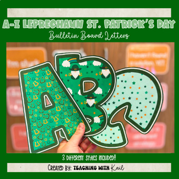 Preview of A-Z Leprechaun St. Patrick's Day Bulletin Board Letters, St. Patrick's Letters