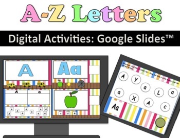 Preview of A-Z Letter Activities & Games Google Slides™: Pre-K & Kinder Remote Learning