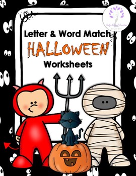 Preview of Letter & Word Match HALLOWEEN Worksheets