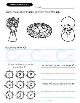 A-Z Letter Trace SPRING Worksheets by Souly Natural Creations | TpT