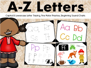 A-Z Letter Tracing, Fine Motor, Beginning Sound Awareness, Alphabet ...