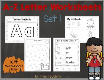 Preview of A-Z Letter Worksheets (Set 1)