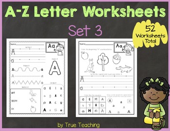 Preview of A-Z Letter Worksheets (Set 3)