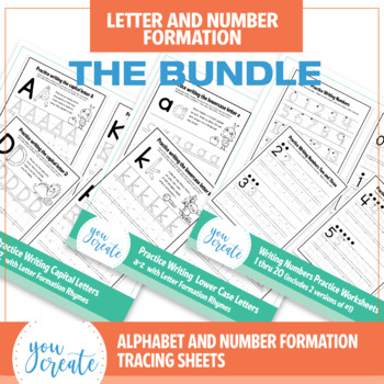 Preview of A-Z | a-z Letter and 0-20 Number Formation Bundle | Tracing Letters and Numbers