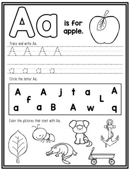 a to z letter of the week worksheets by allison tamme tpt