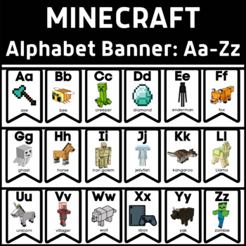 minecraft alphabet teaching resources teachers pay teachers