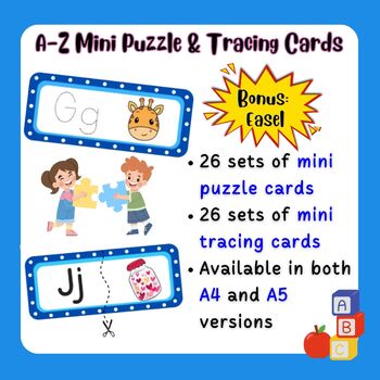 Preview of A-Z Mini Puzzle & Tracing Cards