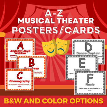 Preview of A-Z Musical Theater Posters and Cards - Drama Class Decoration