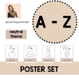 A-Z Neutral Theme Poster Set
