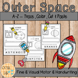 A-Z Outer Space Alphabet Activity Pages - Trace, Color, Cu