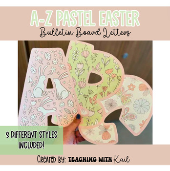 Preview of A-Z Pastel Easter Bulletin Board Letters, Spring Bulletin Board Letters