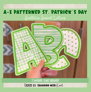 Preview of A-Z Patterned St. Patrick's Day Bulletin Board Letters, St. Patrick's Day March