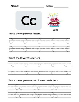 A-Z: Primary Alphabet Letters (Upper & Lower Case) Tracing by TeachMorning