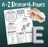 A-Z Multi Skill Worksheet (E)| For All Subjects | 4th Grad