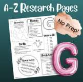 A-Z Multi Skill Worksheet (G)| For All Subjects | 4th Grad