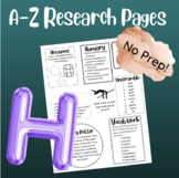 A-Z Multi Skill Worksheet (H)| For All Subjects | 4th Grad
